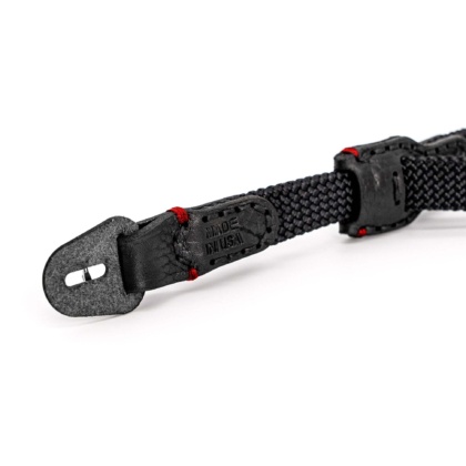 Wristflex adjustable black with red accent close up