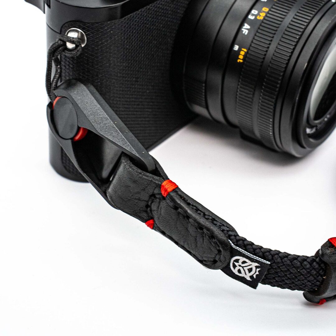 Wristflex adjustable black with red accent close up 2